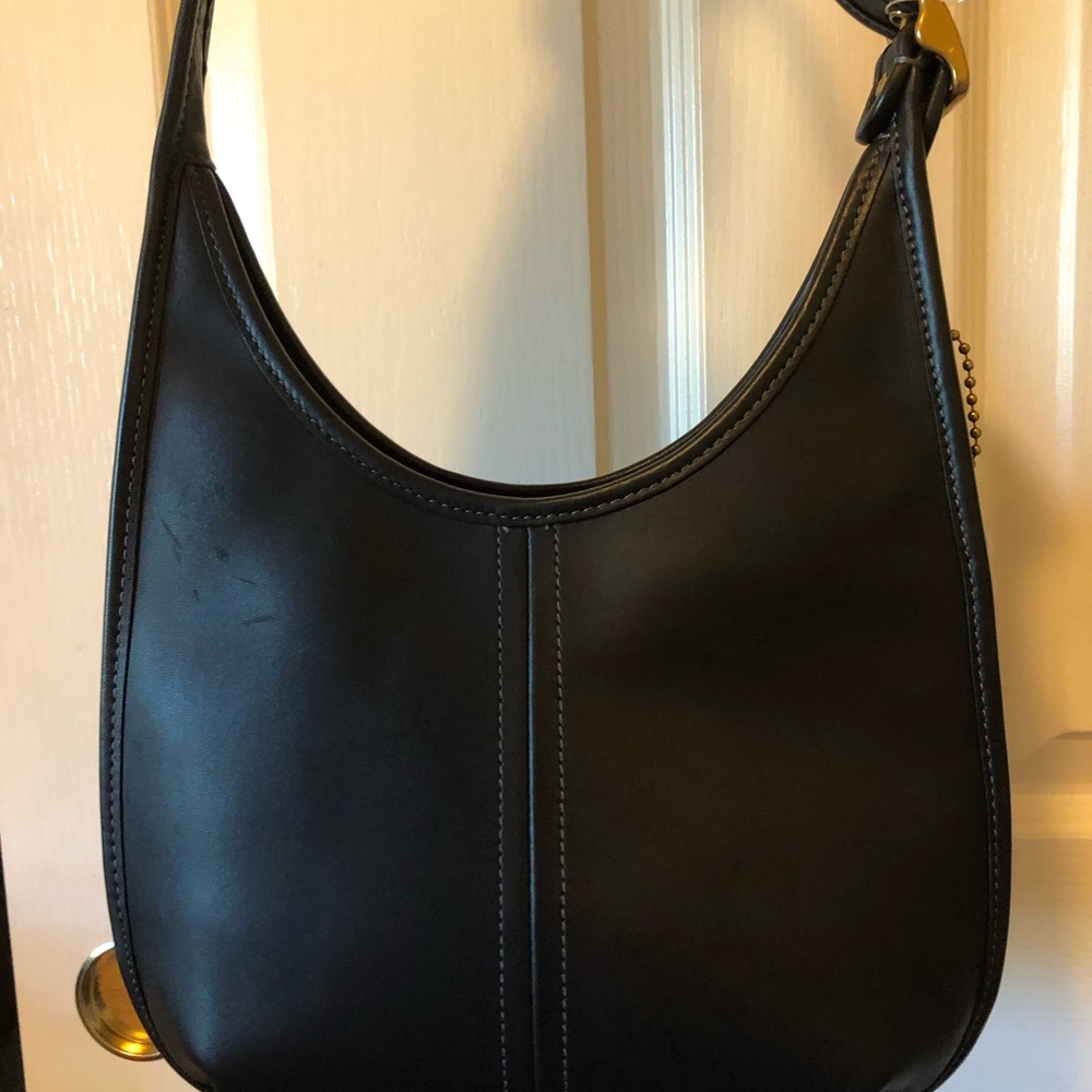 Sleek Black Shoulder Hobo Bag